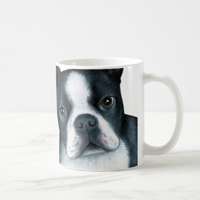 Caneca De Café Cão 128 Boston Terrier (Direita)