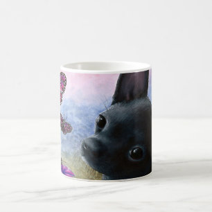 Caneca De Café Cão 91 Borboleta Preta Chihuahua