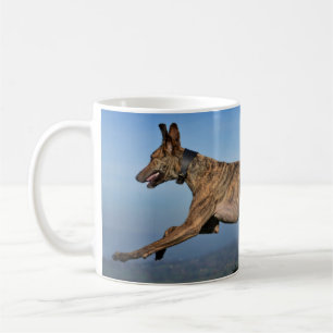 Caneca De Café Cão Brindled Running do galgo do Lurcher de
