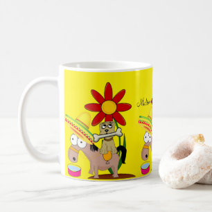 Caneca De Café Cão-burro mexicano sombrero amarelo mug