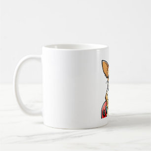 Caneca De Café Cão Chihuahua tocando violão elétrico. Vetor