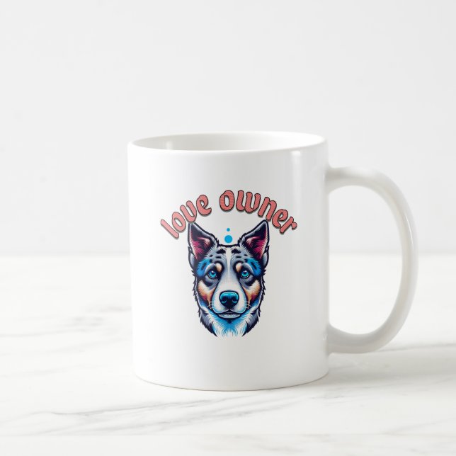 Caneca De Café cão com dono de amor (Direita)