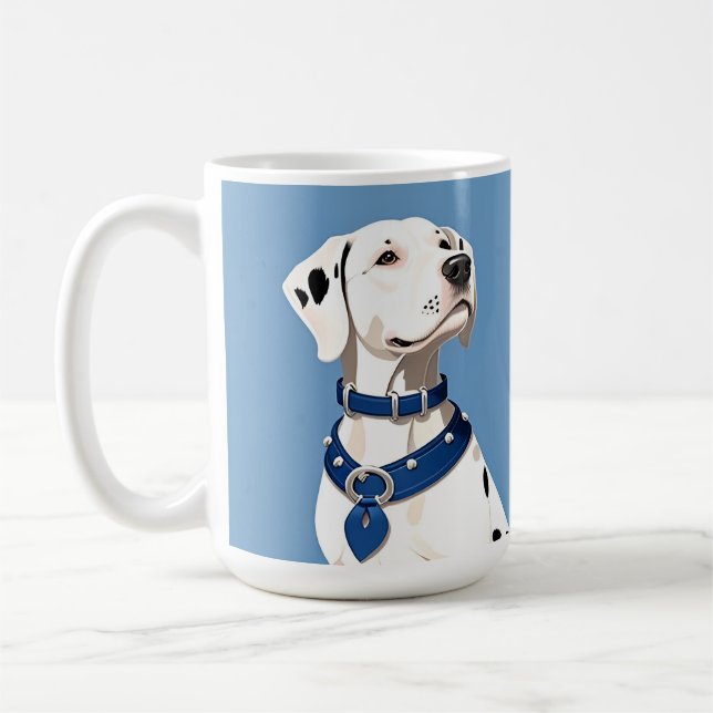 Caneca De Café Cão Dalmata com Coleira Azul (Esquerda)