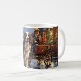 Caneca De Café Cão de Água Inglês Springer Temporada Festiva de N