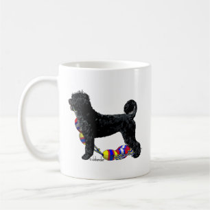 Caneca De Café Cão de Água Português em Pé com Linha de Flutuação