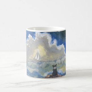 Caneca De Café Cão de border collie que olha fixamente para fora