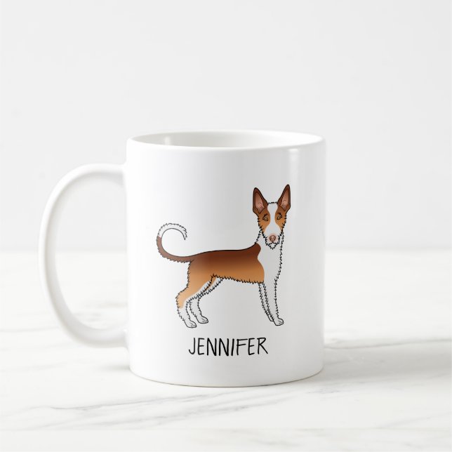 Caneca De Café Cão de Caça Ibicenco de Cabelo Raspado Vermelho e  (Esquerda)