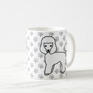 Caneca De Café Cão de Cartoon Branco de Poodle