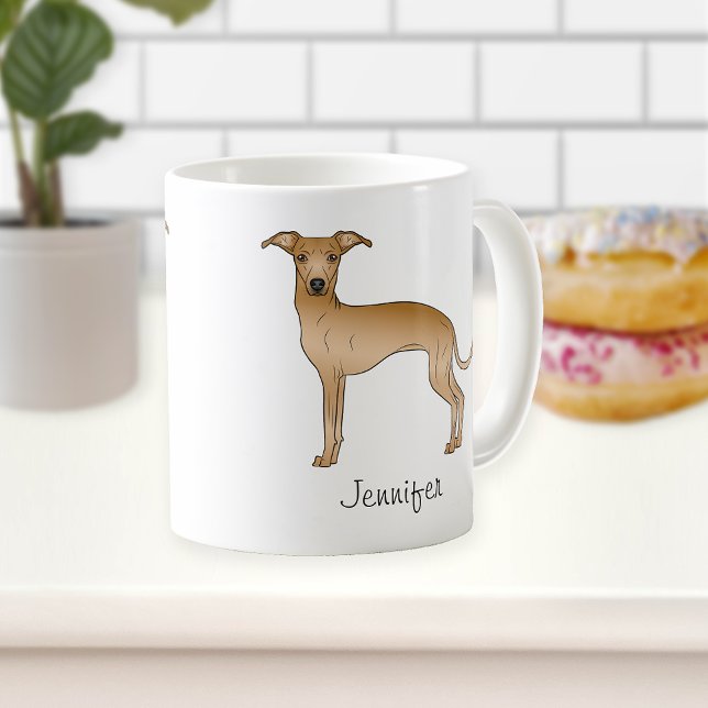 Caneca De Café Cão De Cartoon De Cachorro De Greyhound Em Itália  (Criador carregado)