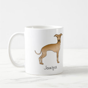 Caneca De Café Cão De Cartoon De Cachorro De Greyhound Em Itália 