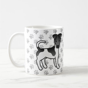 Caneca De Café Cão-De-Cartoon Negro E Branco Suave