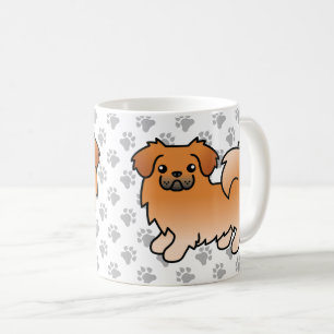 Caneca De Café Cão de Cartoon Vermelho Tibetano - espanhol espanh