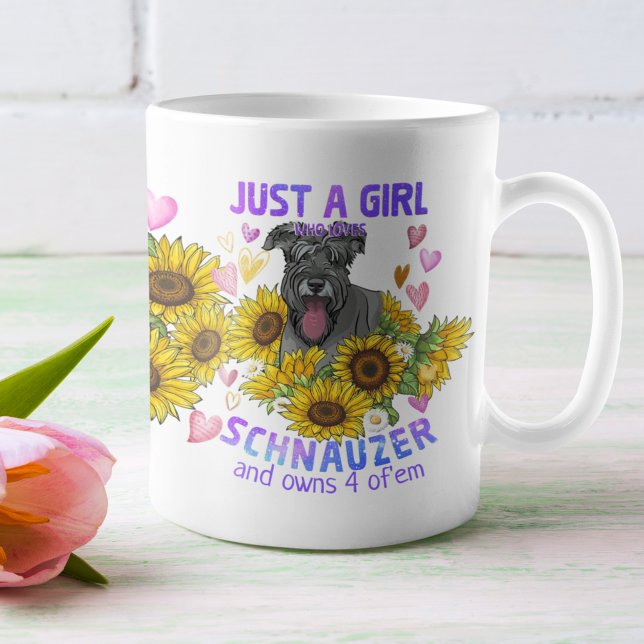 Caneca De Café Cão-de-coleira-preta personalizado Schnauzer (Criador carregado)