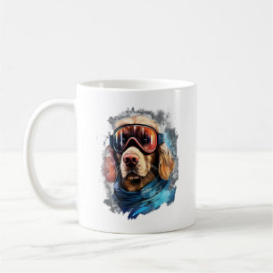 Caneca De Café Cão de Esqui em Óculos de Esqui 3