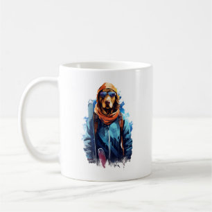 Caneca De Café Cão de Esqui em Óculos de Esqui  5