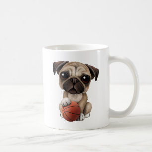 Caneca De Café Cão de filhote de cachorro bonito do Pug que joga