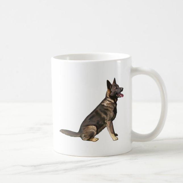 Caneca De Café Cão de german shepherd do Sable (Direita)