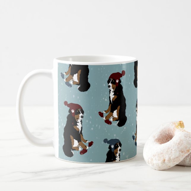 Caneca De Café Cão de Montanha Bernese (Com Donut)