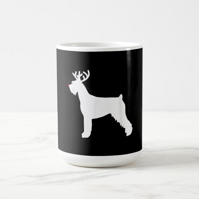 Caneca De Café cão de natal de renas schnauzer gigante (Centro)