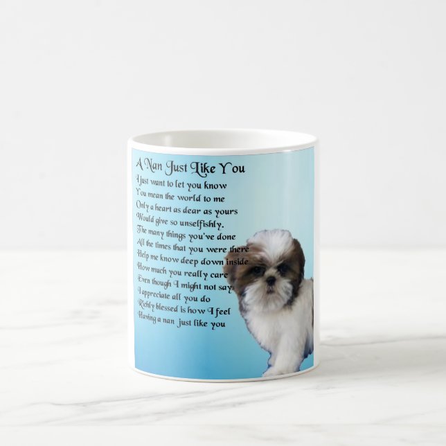 Caneca De Café Cão de Shih Tzu - poema de Nan (Centro)