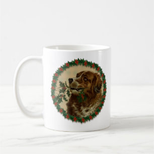 Caneca De Café Cão de St Bernard do Natal na grinalda