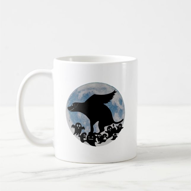 Caneca De Café Cão Dia de as Bruxas engraçado (Esquerda)