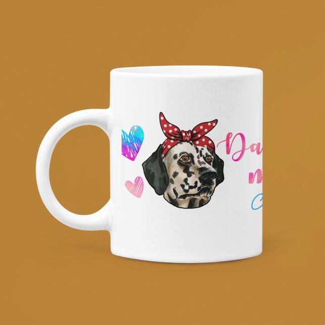 Caneca De Café Cão-Dia de as mães-Cole-Cole-Mãe-Dalmácia Personal (Criador carregado)