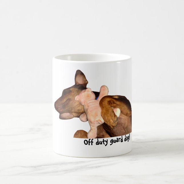 Caneca De Café cão do Caneca-doberman que dorme com urso de (Centro)