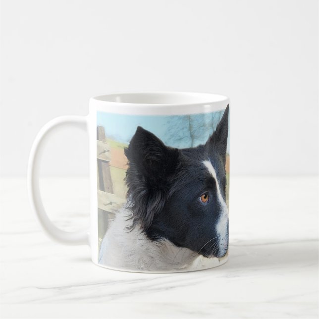 Caneca De Café Cão do rancho de border collie (Esquerda)