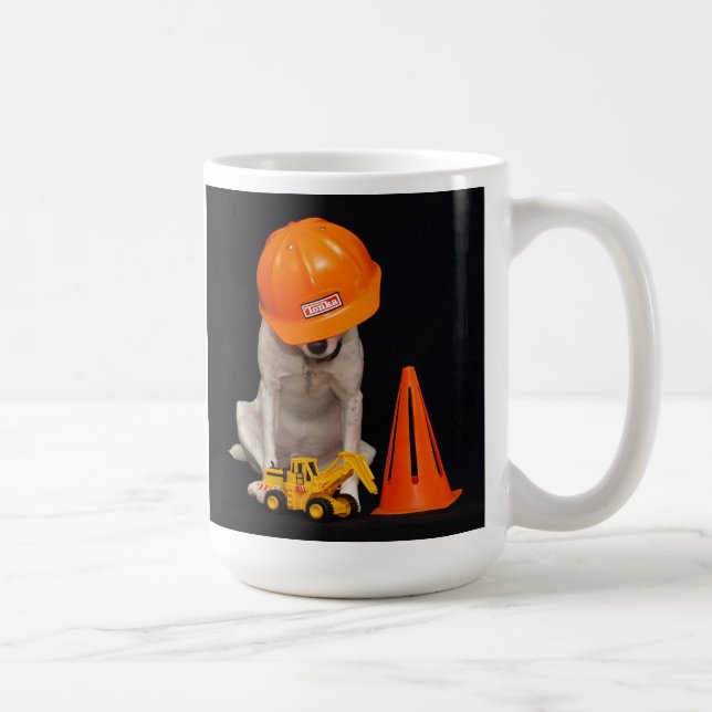 Caneca De Café Cão do trabalhador da construção (Direita)