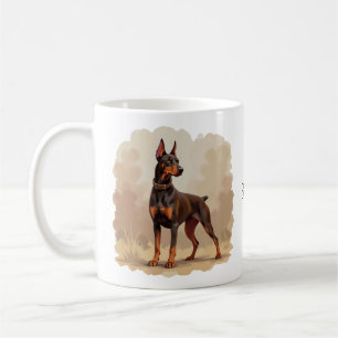 Caneca De Café Cão Doberman Pinscher Marrom Ferrugem Vermelho
