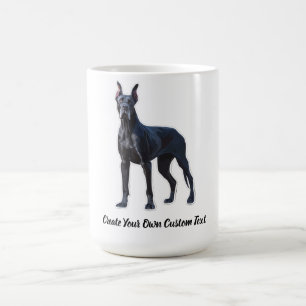 Caneca De Café Cão Dogue Alemão Crie Seu Próprio Texto Personaliz