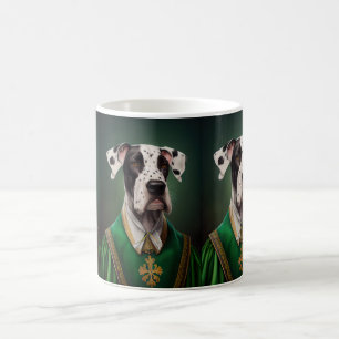 Caneca De Café Cão Dogue Alemão vestido para o Dia de São Patríci