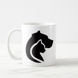 Caneca De Café Cão e Gato Pretos e Brancos