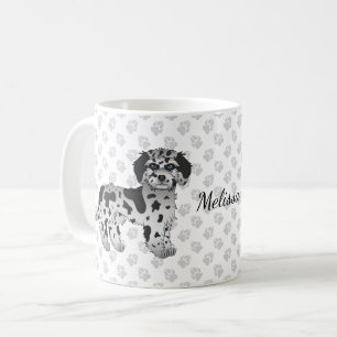 Caneca De Café Cão e nome do desenho animado Mini Goldendoodle Az