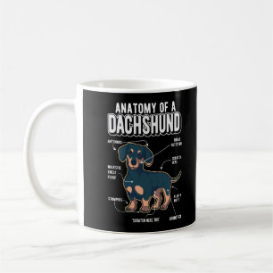 Caneca De Café Cão Engraçado de Anatomia Dachshund
