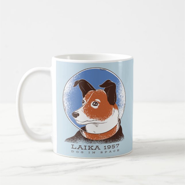 Caneca De Café Cão Espacial Soviético de Laika em 1957 (Esquerda)