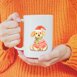 Caneca De Café Cão Festivo na Suéter Mug