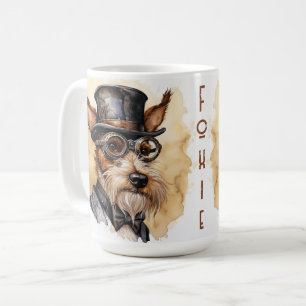 Caneca De Café Cão Fox Terrier Steampunk