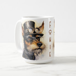 Caneca De Café Cão Fox Terrier Steampunk