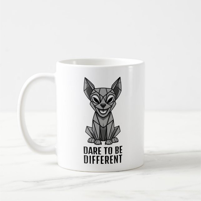 Caneca De Café Cão Geométrico (Esquerda)
