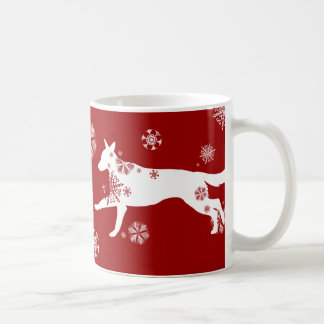 Caneca De Café Cão German shepherd Branco Floco de Neve