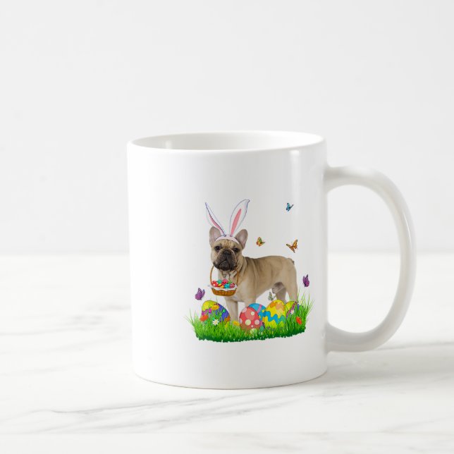 Caneca De Café Cão-Grande Francês Com Caça-Ovo De Páscoa (Direita)