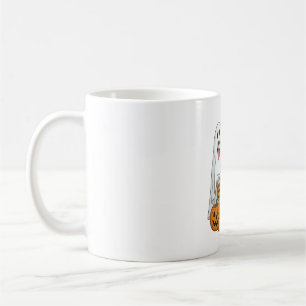 Caneca De Café Cão Grande Pirenéus Fantasma Bruxa Halloween Corre