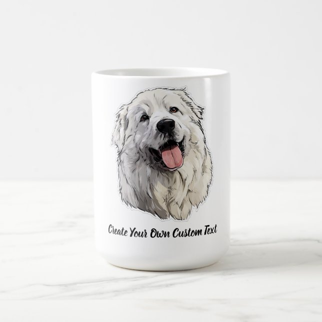 Caneca De Café Cão Great Pyrenees Crie Seu Próprio Texto Personal (Centro)