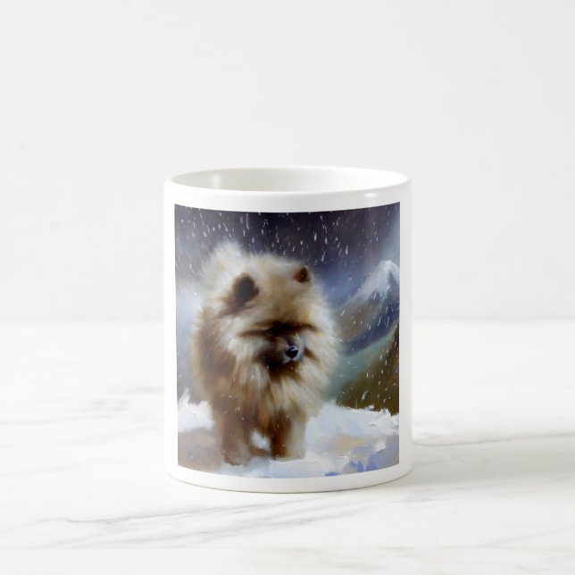 Caneca De Café Cão Keeshond (Centro)
