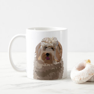Caneca De Café Cão Labradoodle Design de Cachorro
