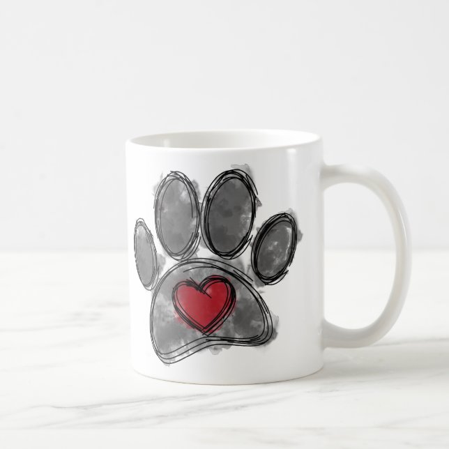 Caneca De Café Cão Lover Desenho Aquarela (Direita)