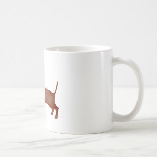 Caneca De Café Cão Marrom Dachshund 325 ml Cã branca Clássica
