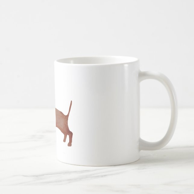 Caneca De Café Cão Marrom Dachshund 325 ml Cã branca Clássica (Direita)